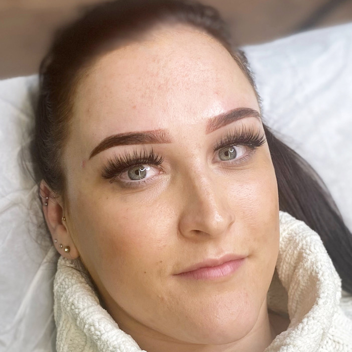 Finished semi-permanent brows and lashes